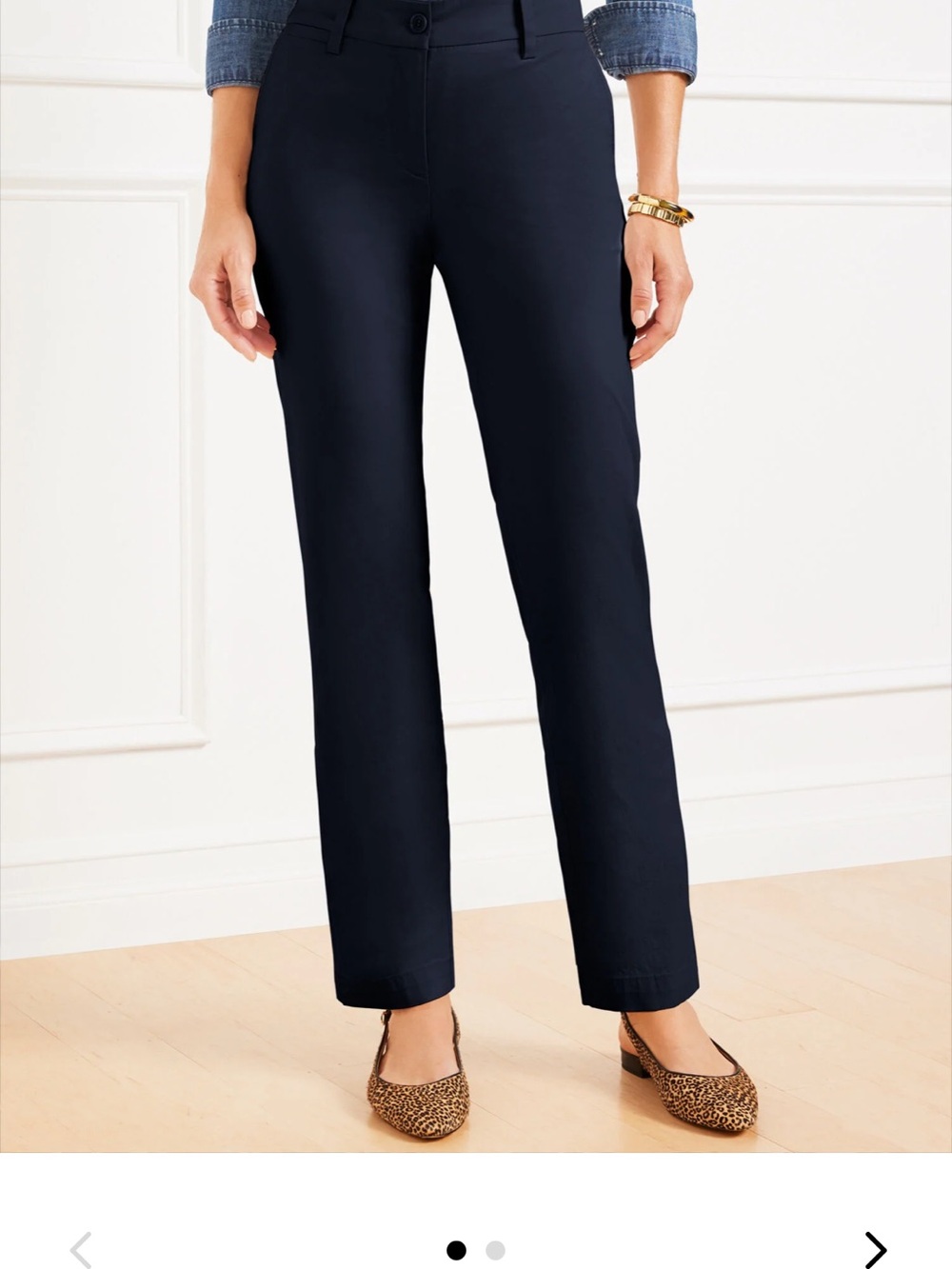 Classic Perfect Chino Straight-Leg Women's Pants in Navy size 10